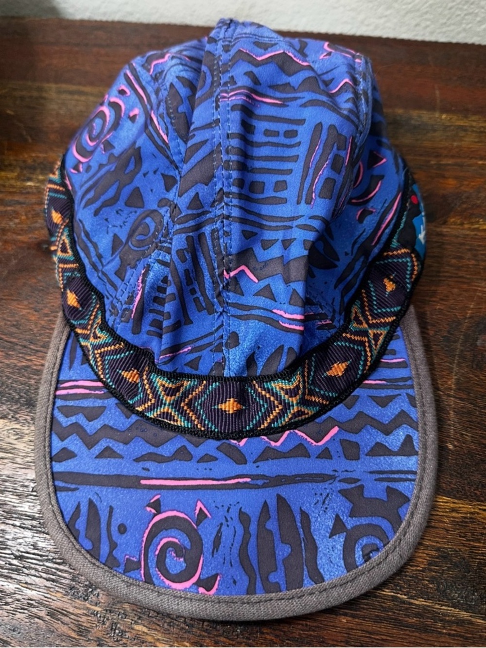 Kavu Blue Patterned Tribal Print Five-Panel Hat